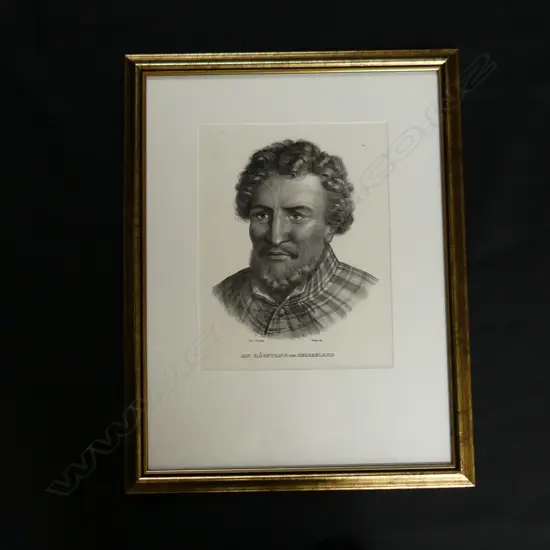 Ein häuptling von neuseeland (tribal chief) - 19thC. Lithograph,